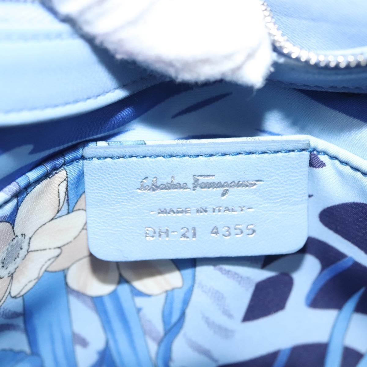 Salvatore Ferragamo Vala Leather, Blue, Leather, Shoulder Bag