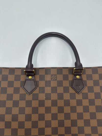 Louis Vuitton Sac Plat Bag Damier, BROWN, CANVAS, Handbag