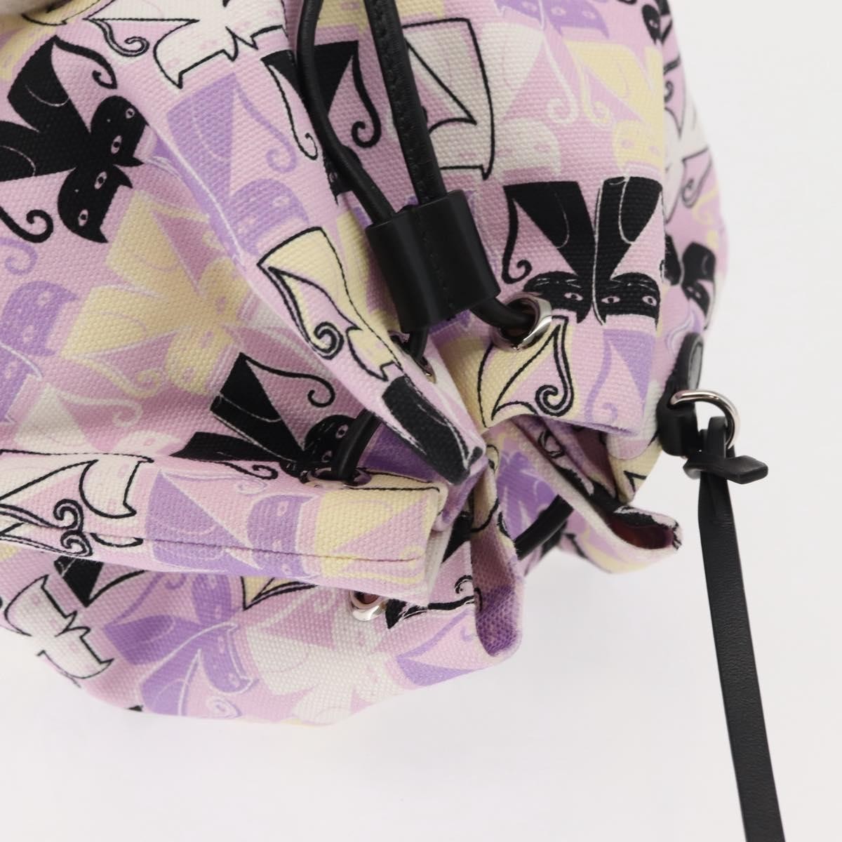 Miu Miu Drawstring Printed Canvas, Pink, Canvas, Clutch