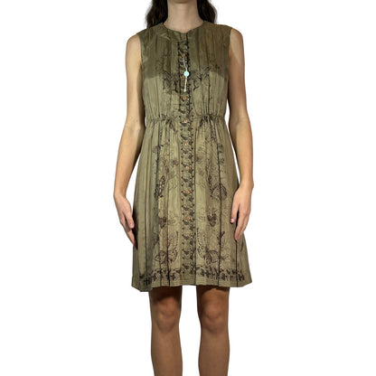 ALBERTA FERRETTI Pleated Silk Dress