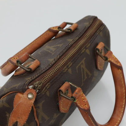 Louis Vuitton Nano Speedy, Brown, Canvas, handbag