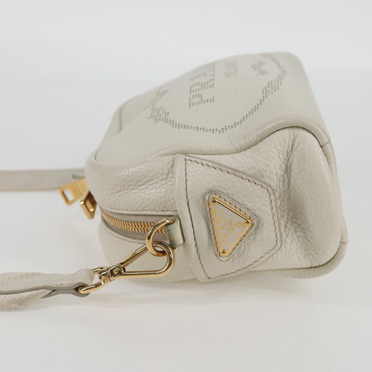 Prada Camera, White, Leather, shoulder