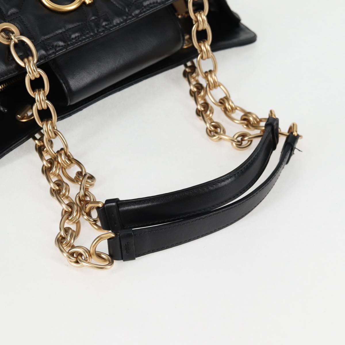 Salvatore Ferragamo Gancini, Black, Leather, tote