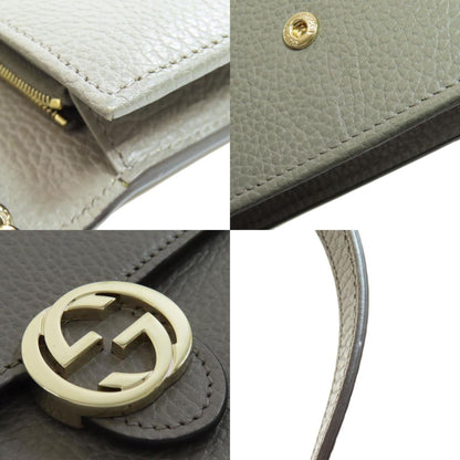 Gucci Wallet on Chain, Grey, Leather, clutch