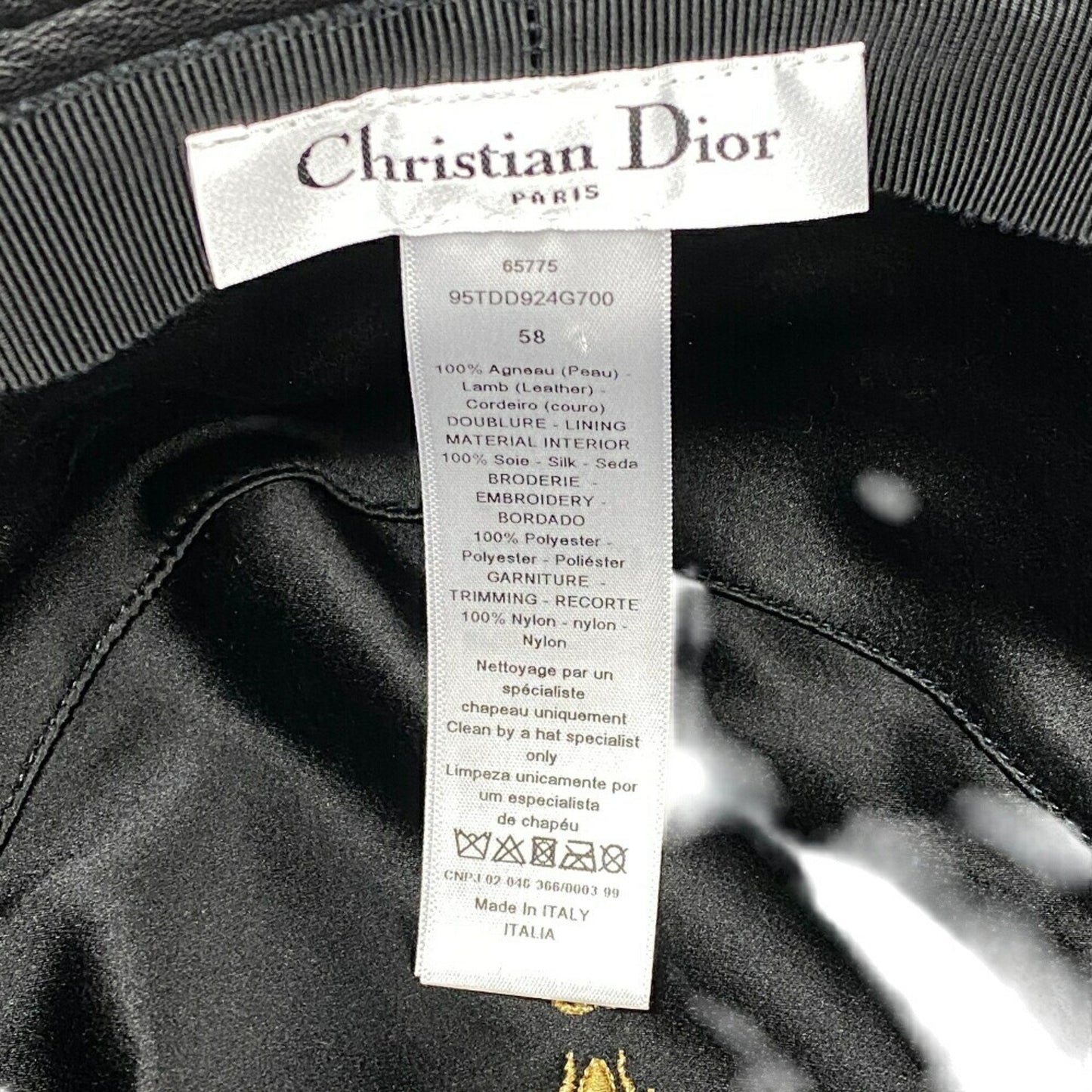 Dior Teddy D, Black, Leather, hat