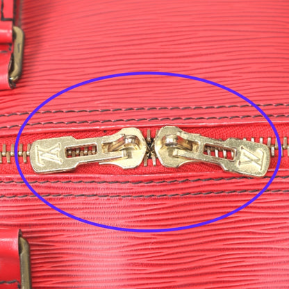 Louis Vuitton Keepall 50, Red, Leather, travel