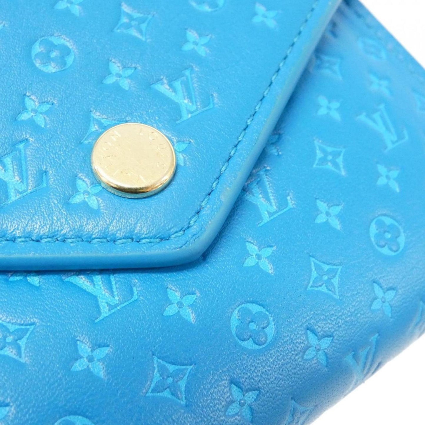 Louis Vuitton Victorine, Blue, Leather, wallet