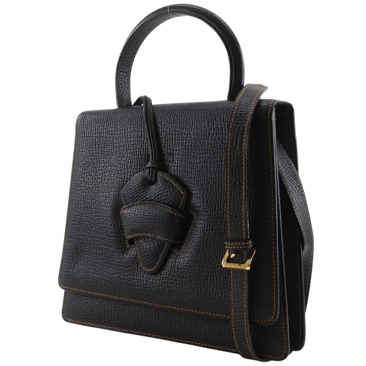 Loewe Barcelona Dome Top Handle Leather, Black, Leather, Handbag