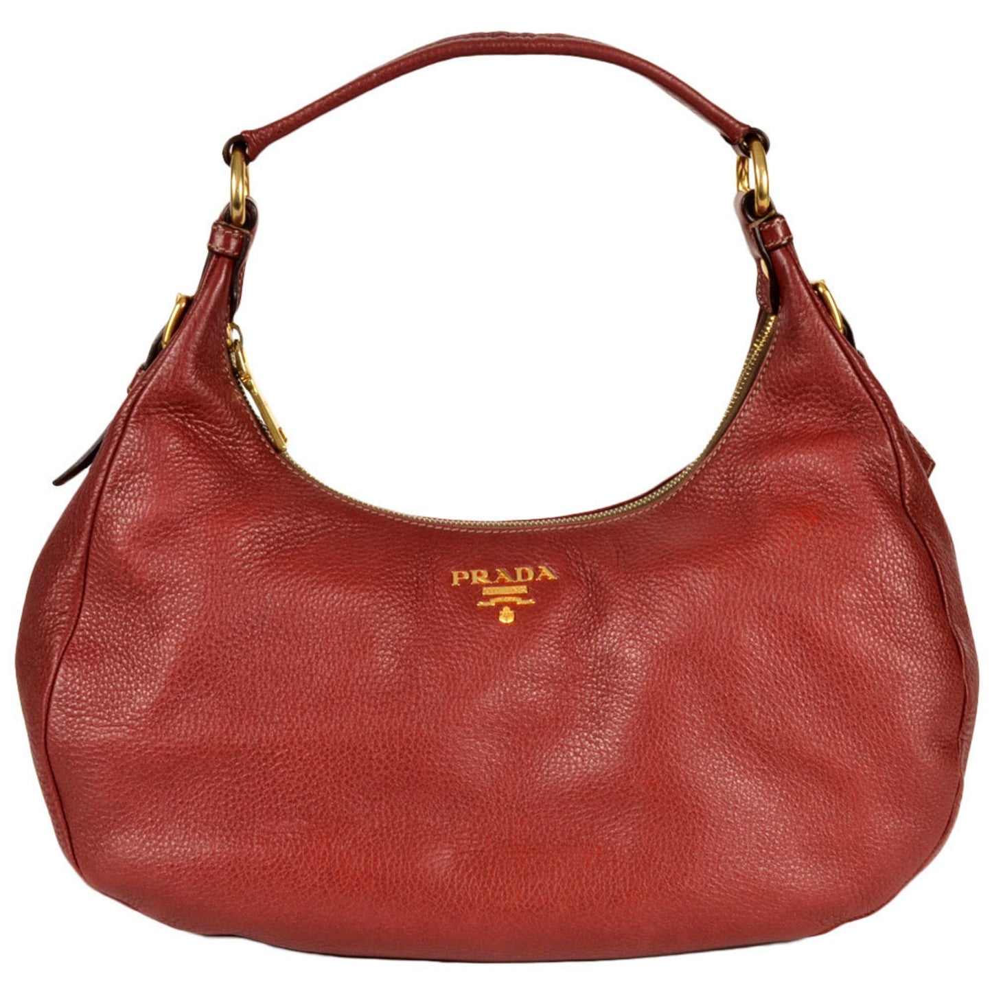 Prada Saffiano, Red, Leather, shoulder
