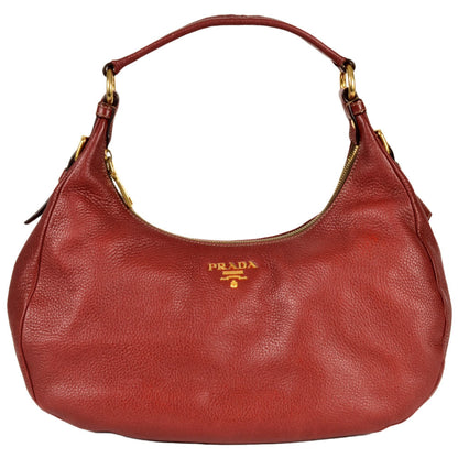 Prada Saffiano, Red, Leather, shoulder