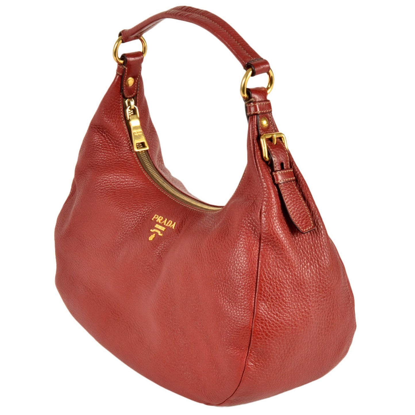 Prada Saffiano, Red, Leather, shoulder