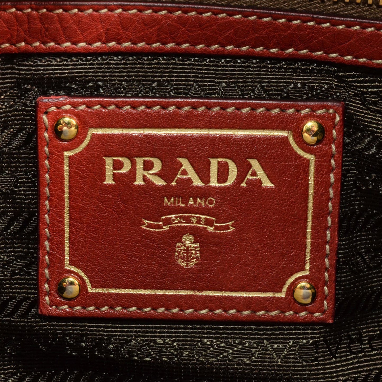 Prada Saffiano, Red, Leather, shoulder