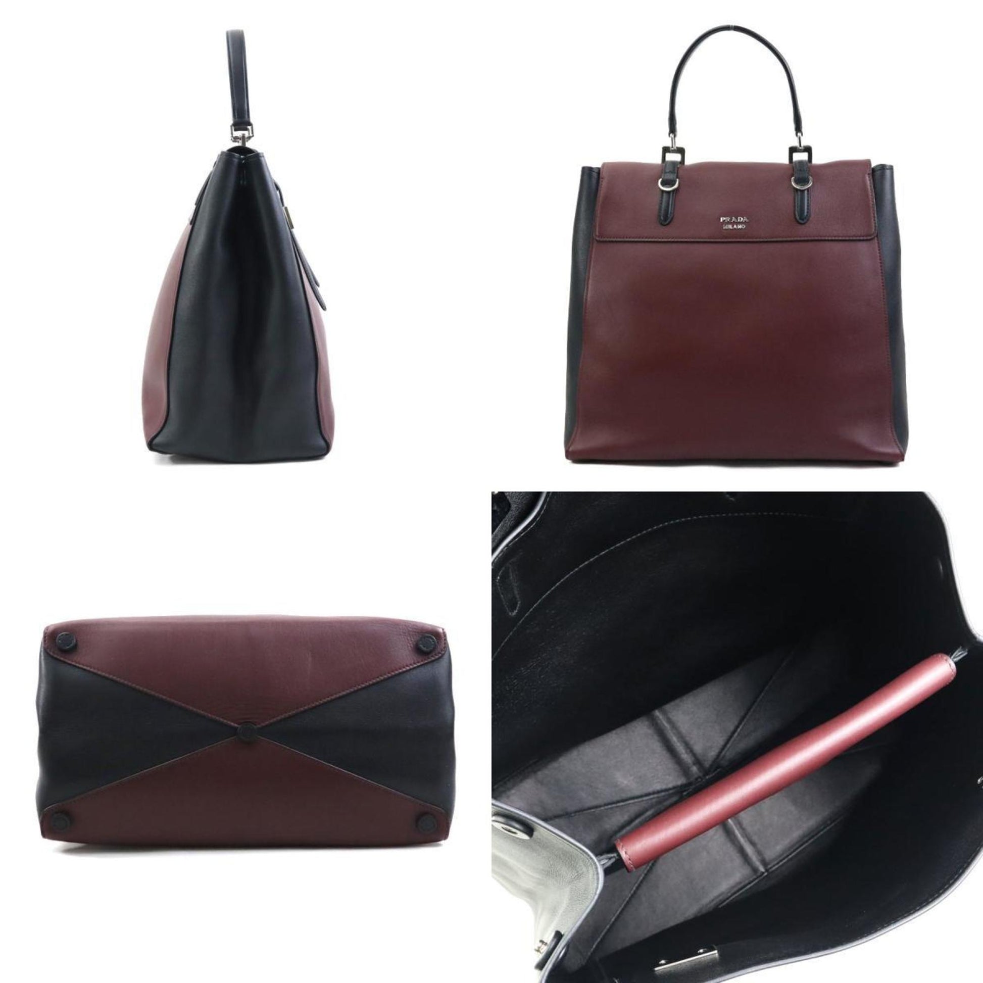 Prada, Black, Leather, handbag