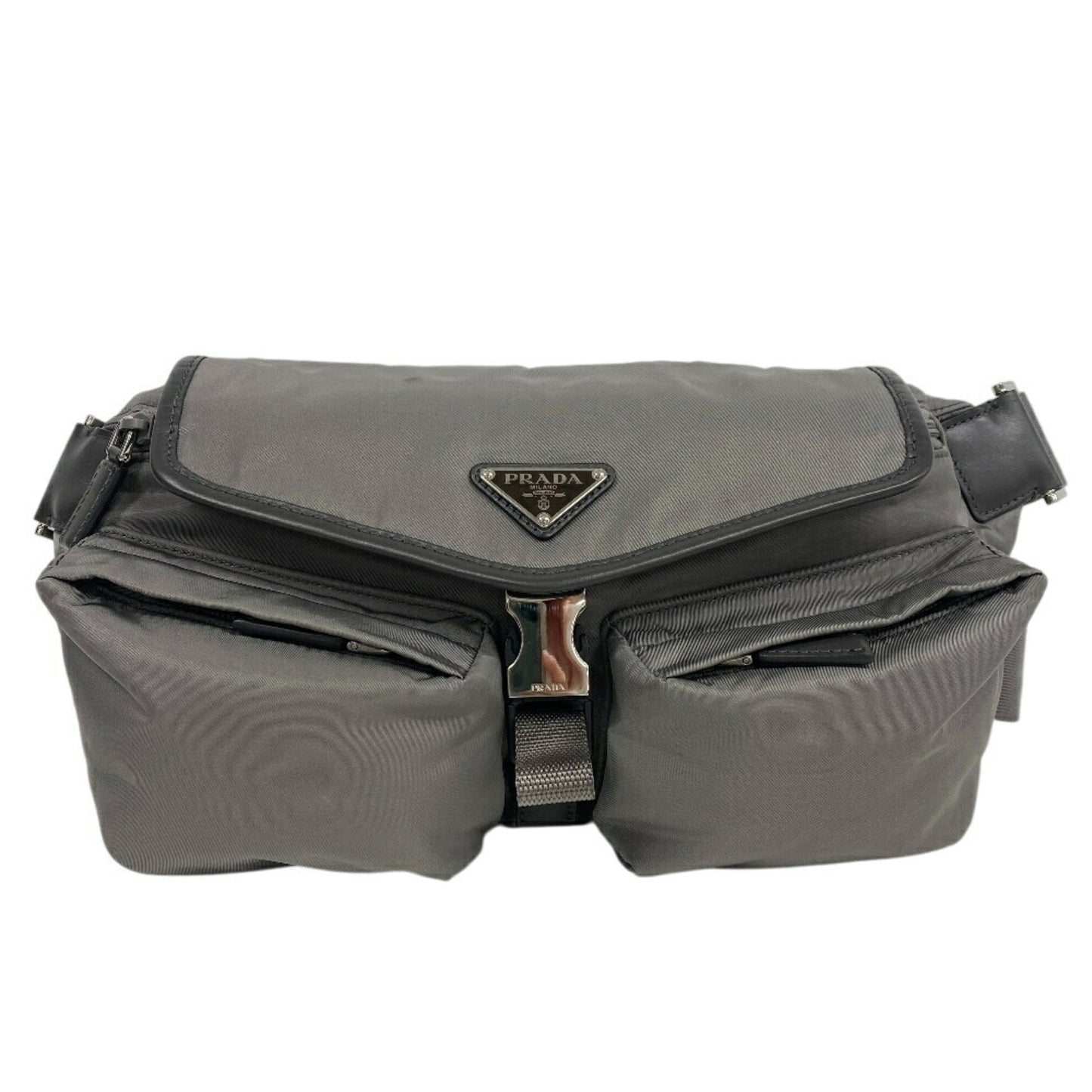 Prada Re-Nylon, Grey, Canvas, clutch