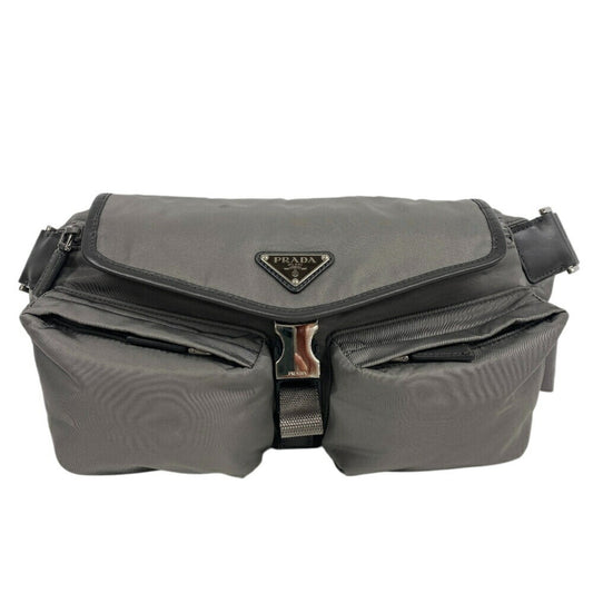 Prada Re-Nylon, Grey, Canvas, clutch