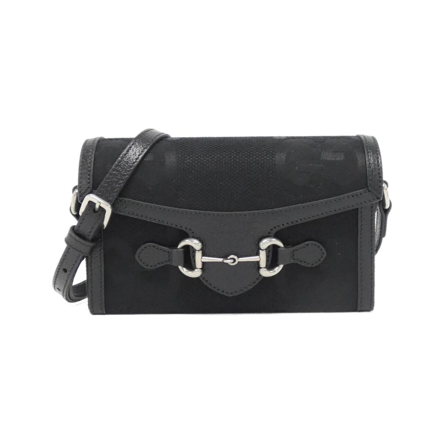 Gucci Horsebit, Black, Canvas, shoulder
