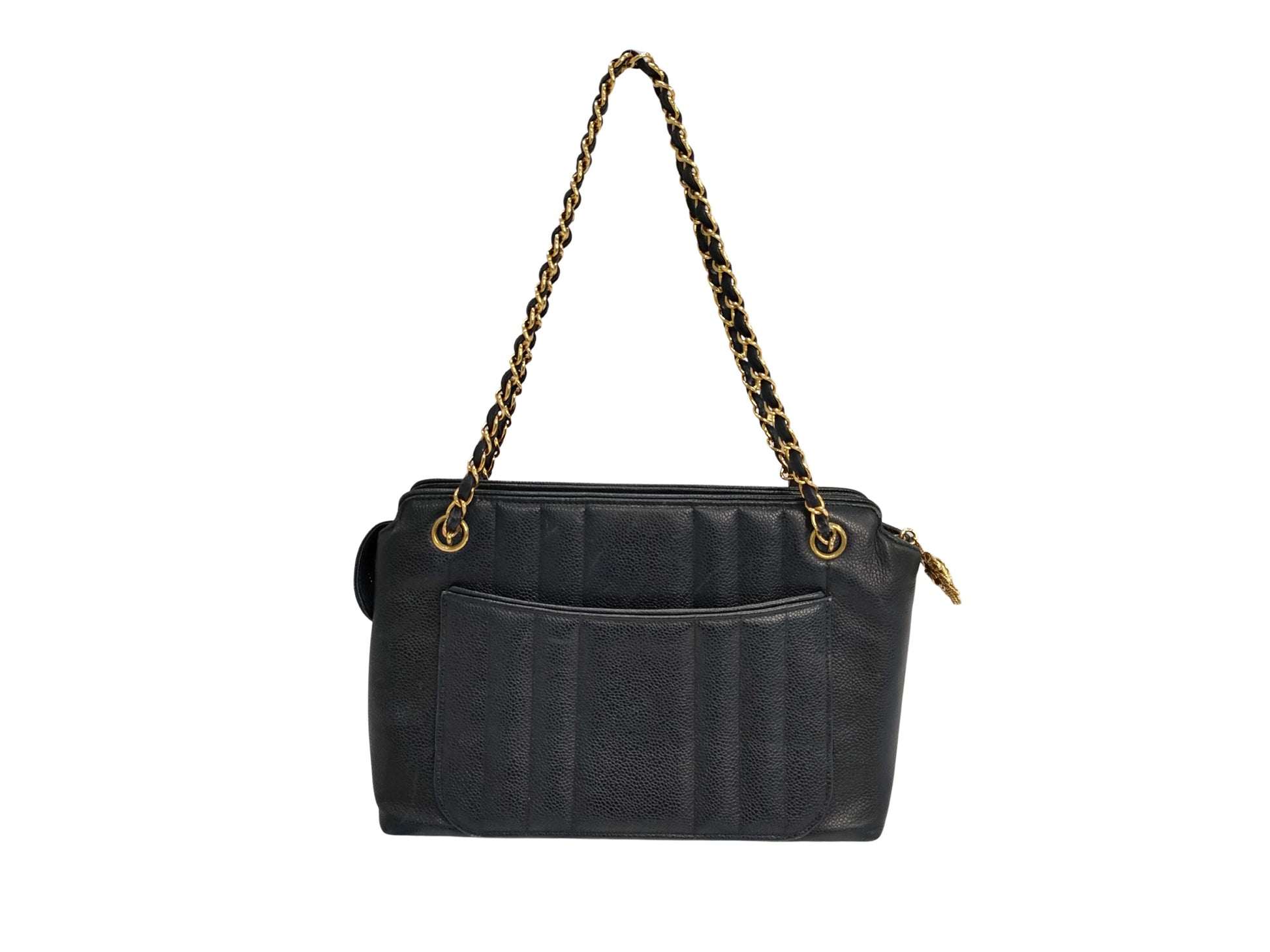 Chanel Mademoiselle, Navy, Leather, shoulder