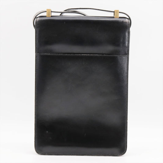 Hermes Depeche Shoulder Bag Courchevel, BLACK, LEATHER, Shoulder bag
