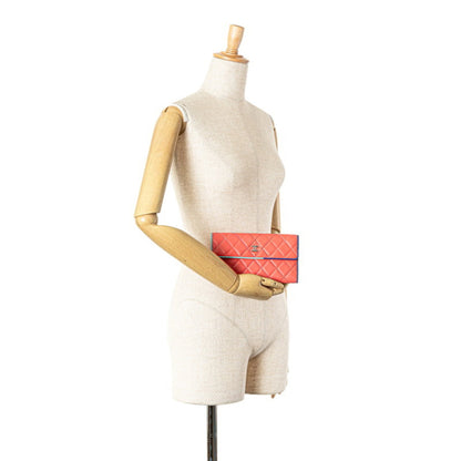 Chanel Coco Mark, Orange, Leather, wallet