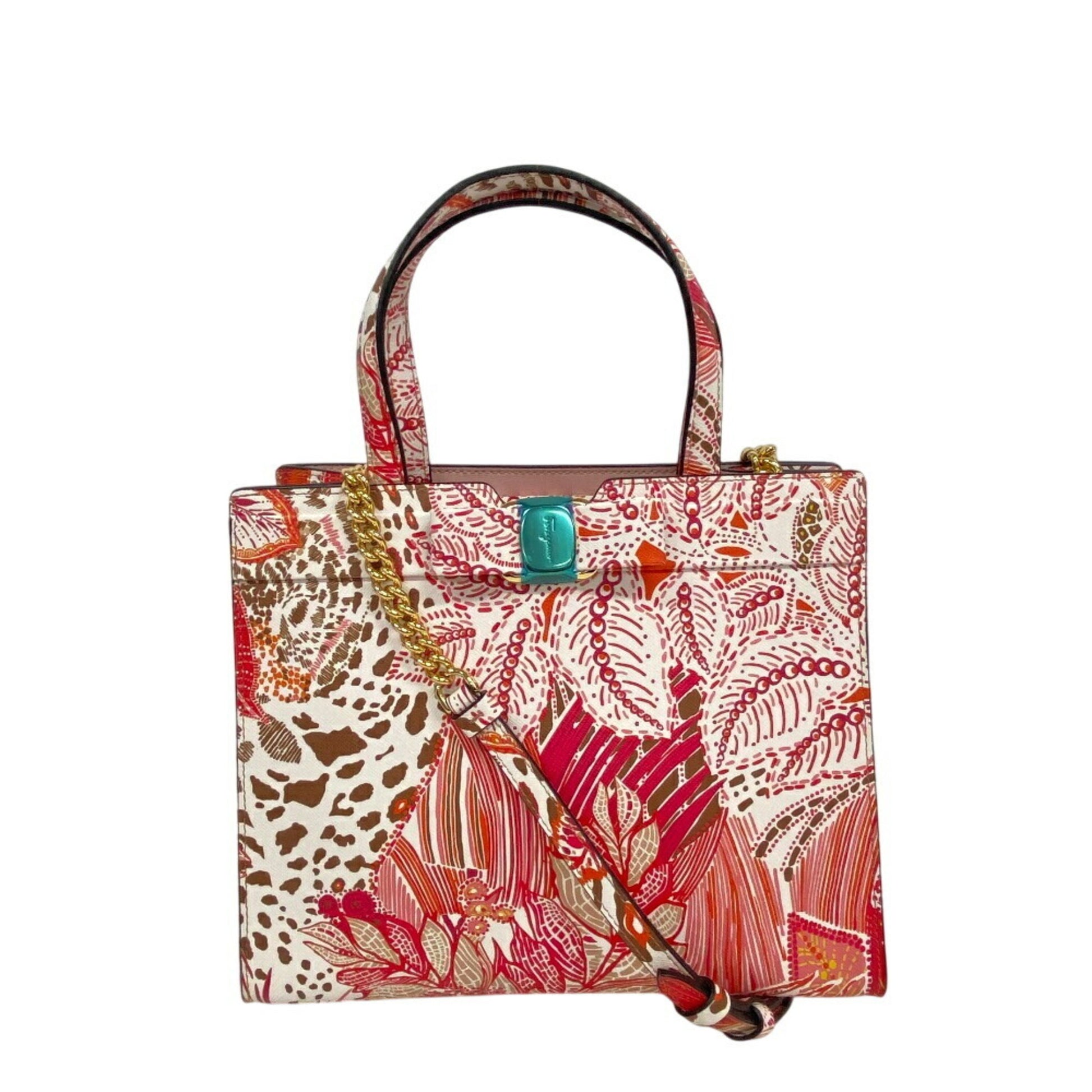Salvatore Ferragamo Vara, Red, Canvas, handbag