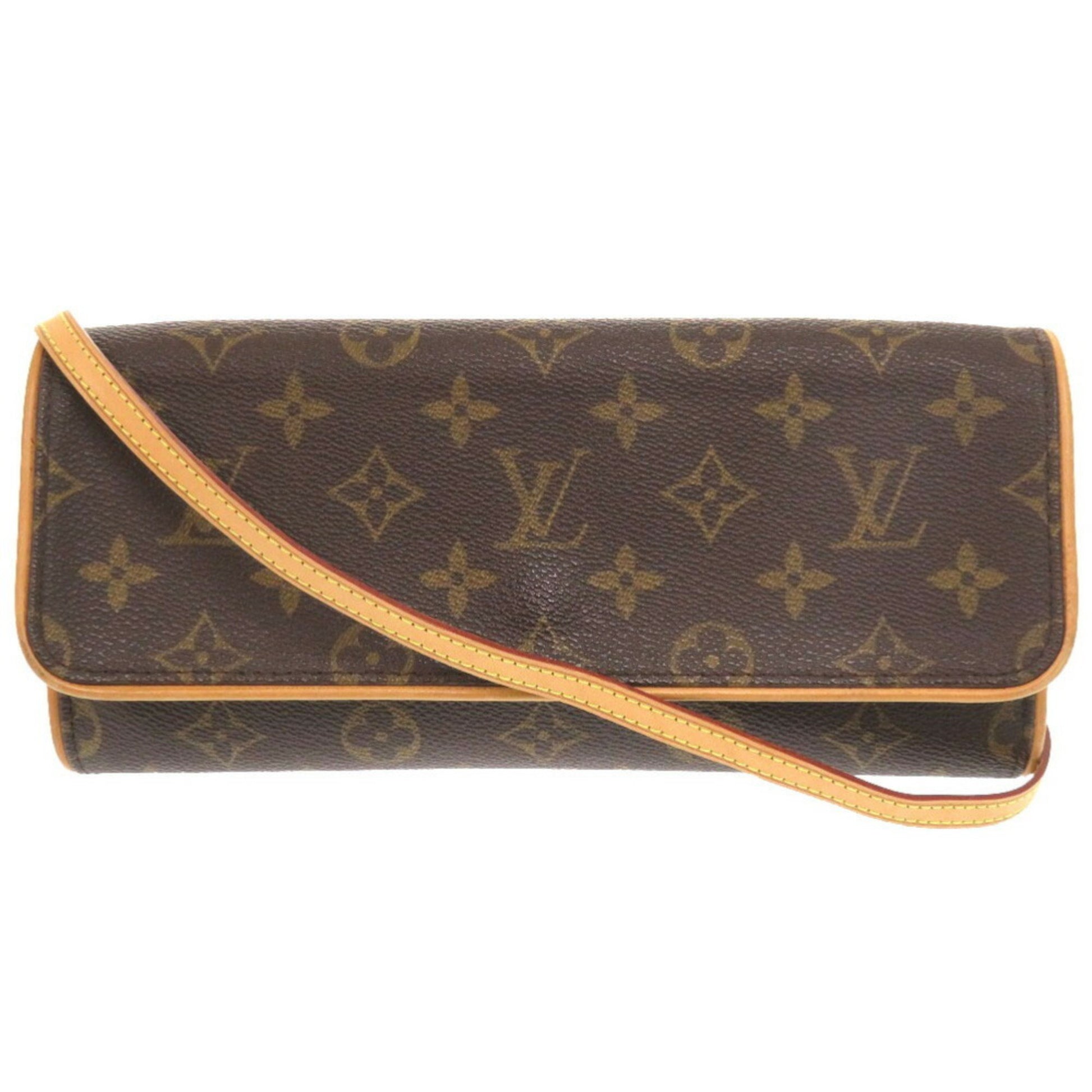 Louis Vuitton Twin, Brown, Canvas, shoulder