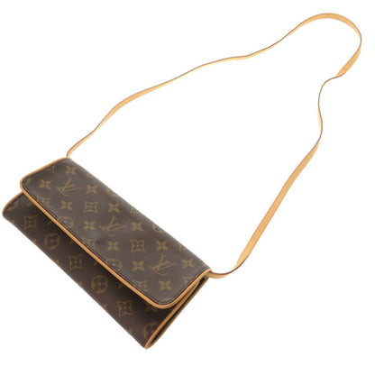 Louis Vuitton Twin, Brown, Canvas, shoulder