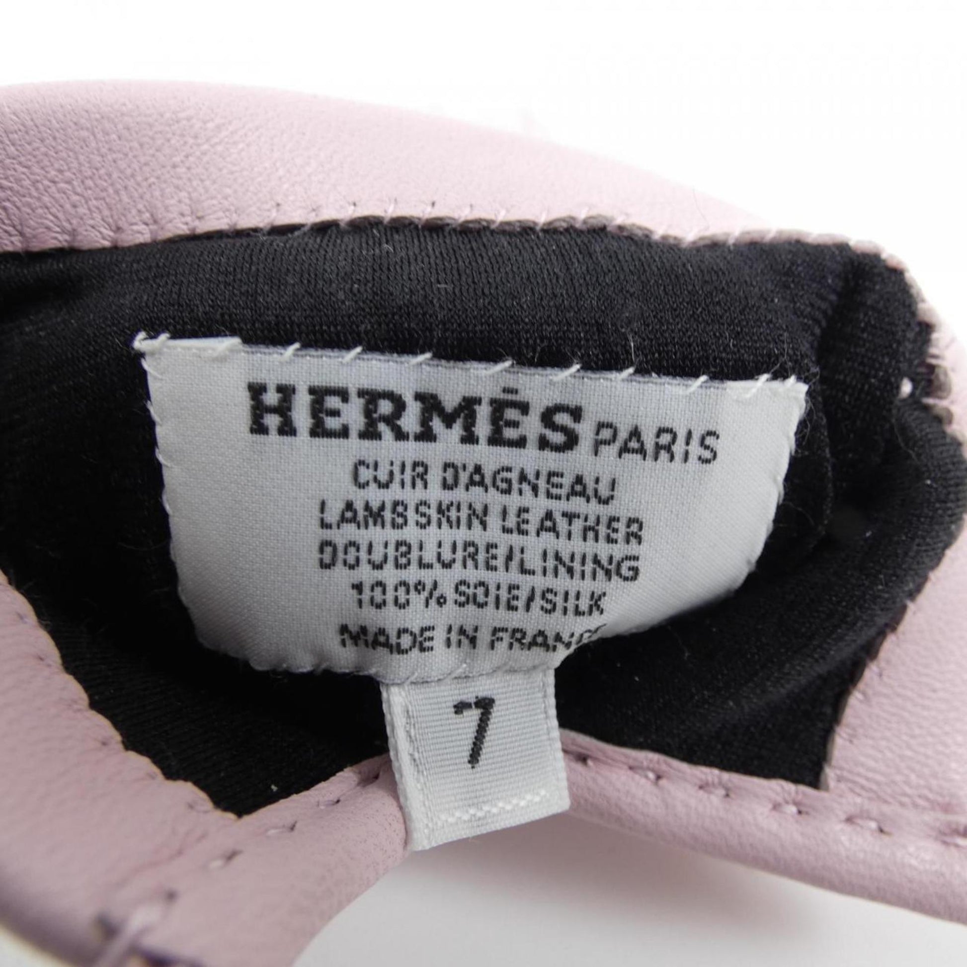 Hermès --, Pink, Leather, gloves