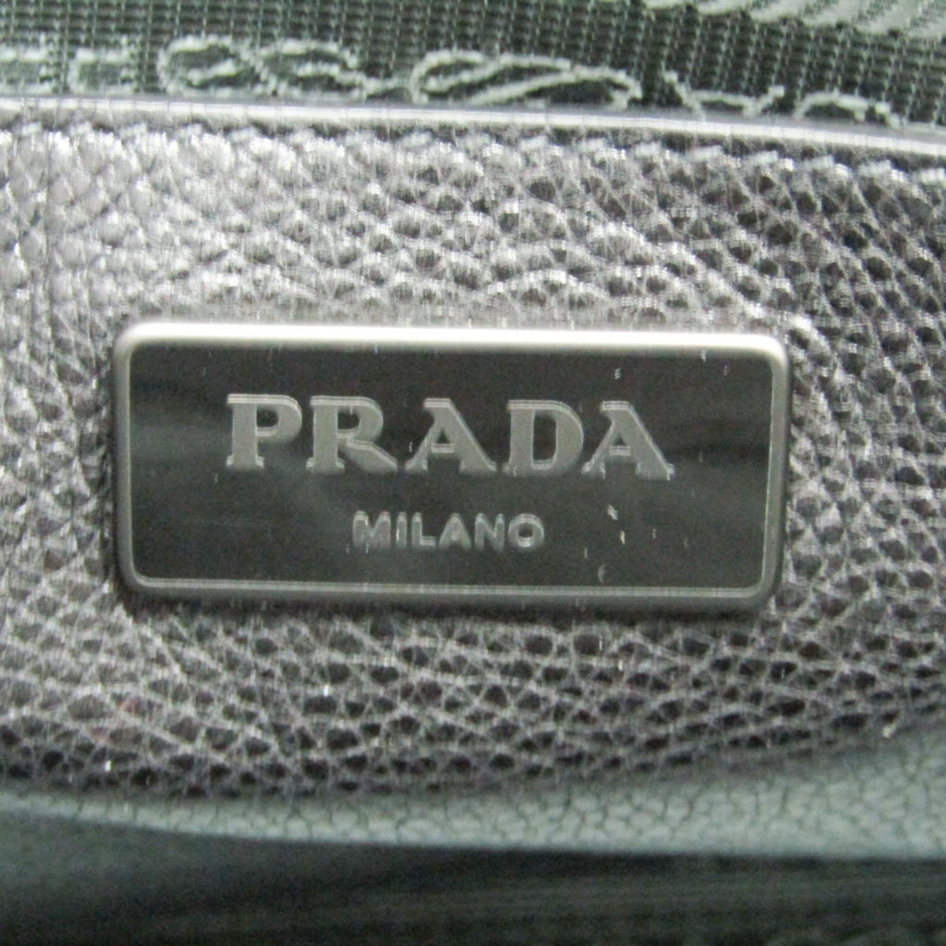 Prada Twin Zip, Black, Leather, handbag