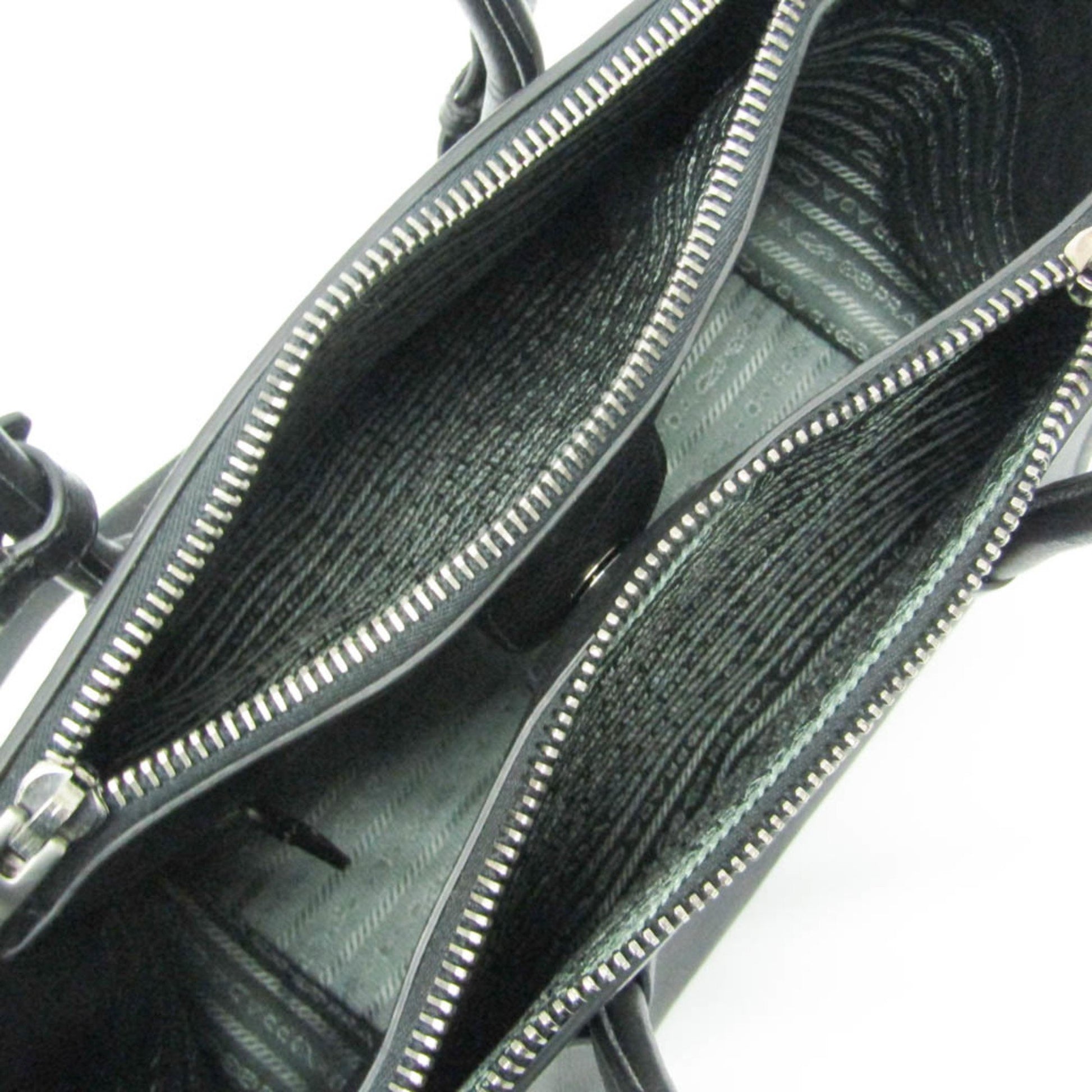 Prada Twin Zip, Black, Leather, handbag