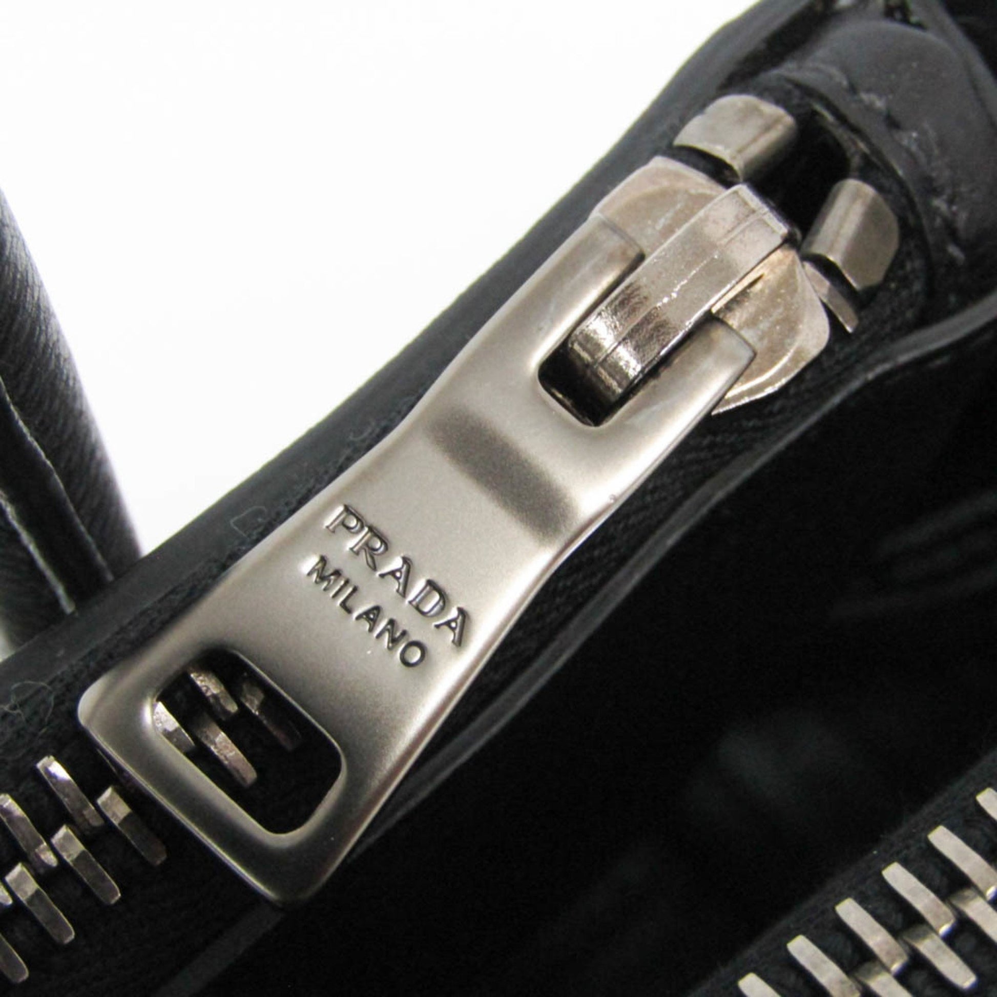 Prada Twin Zip, Black, Leather, handbag