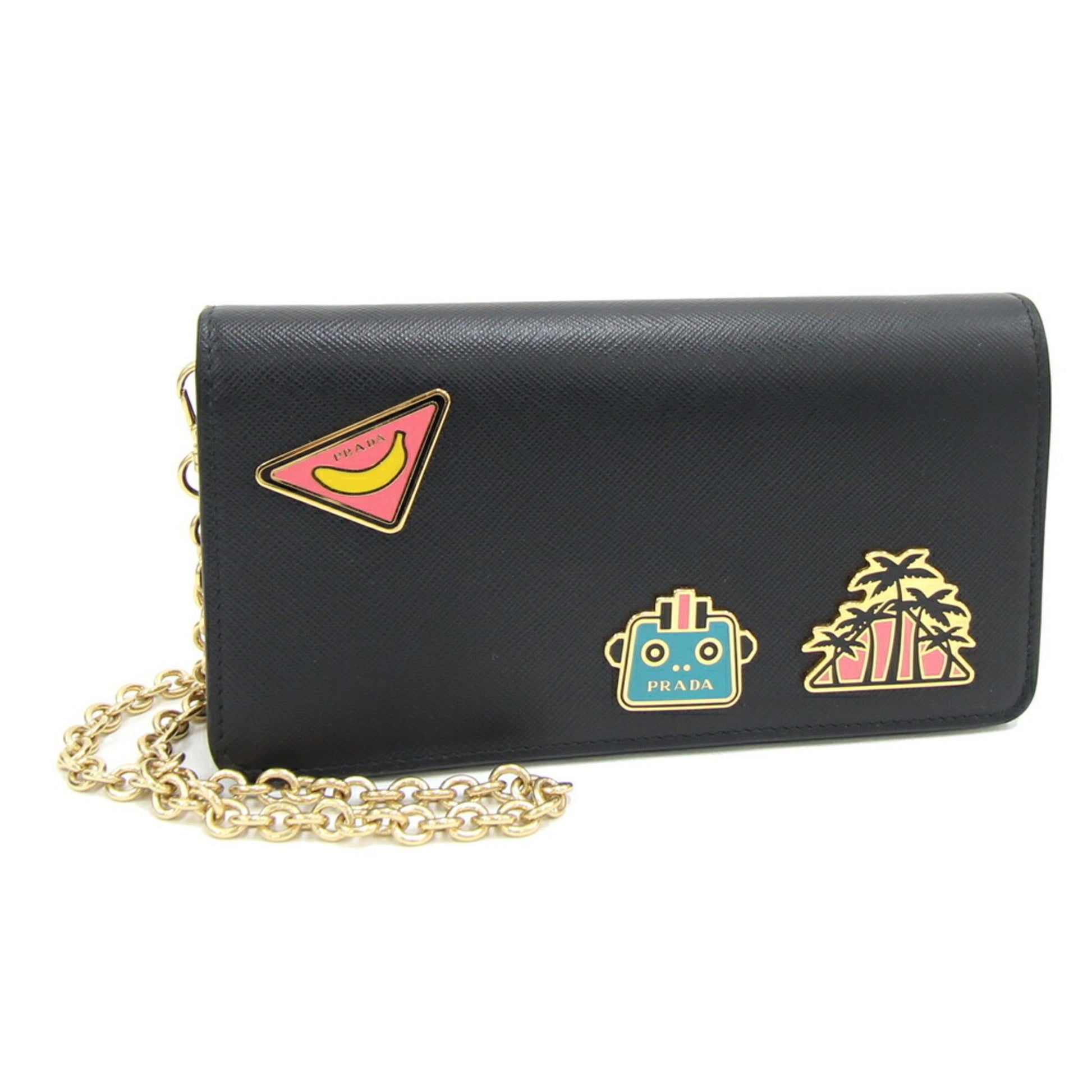 Prada Saffiano, Black, Leather, wallet