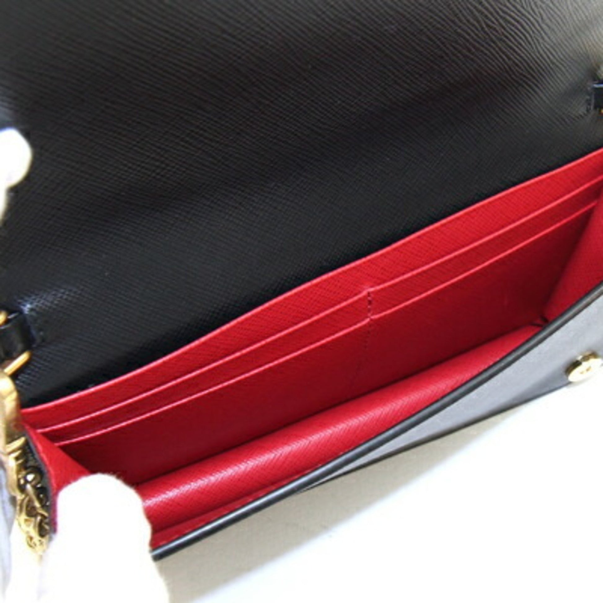 Prada Saffiano, Black, Leather, wallet