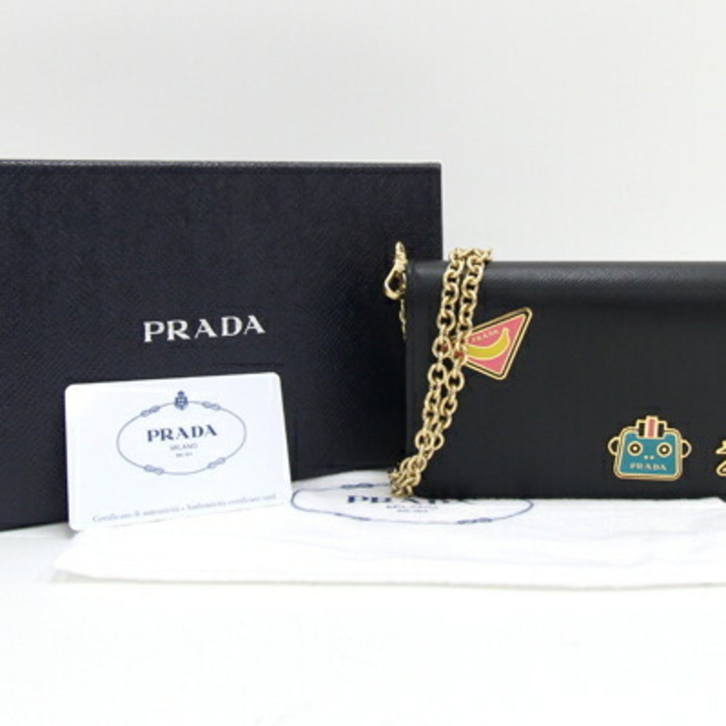 Prada Saffiano, Black, Leather, wallet