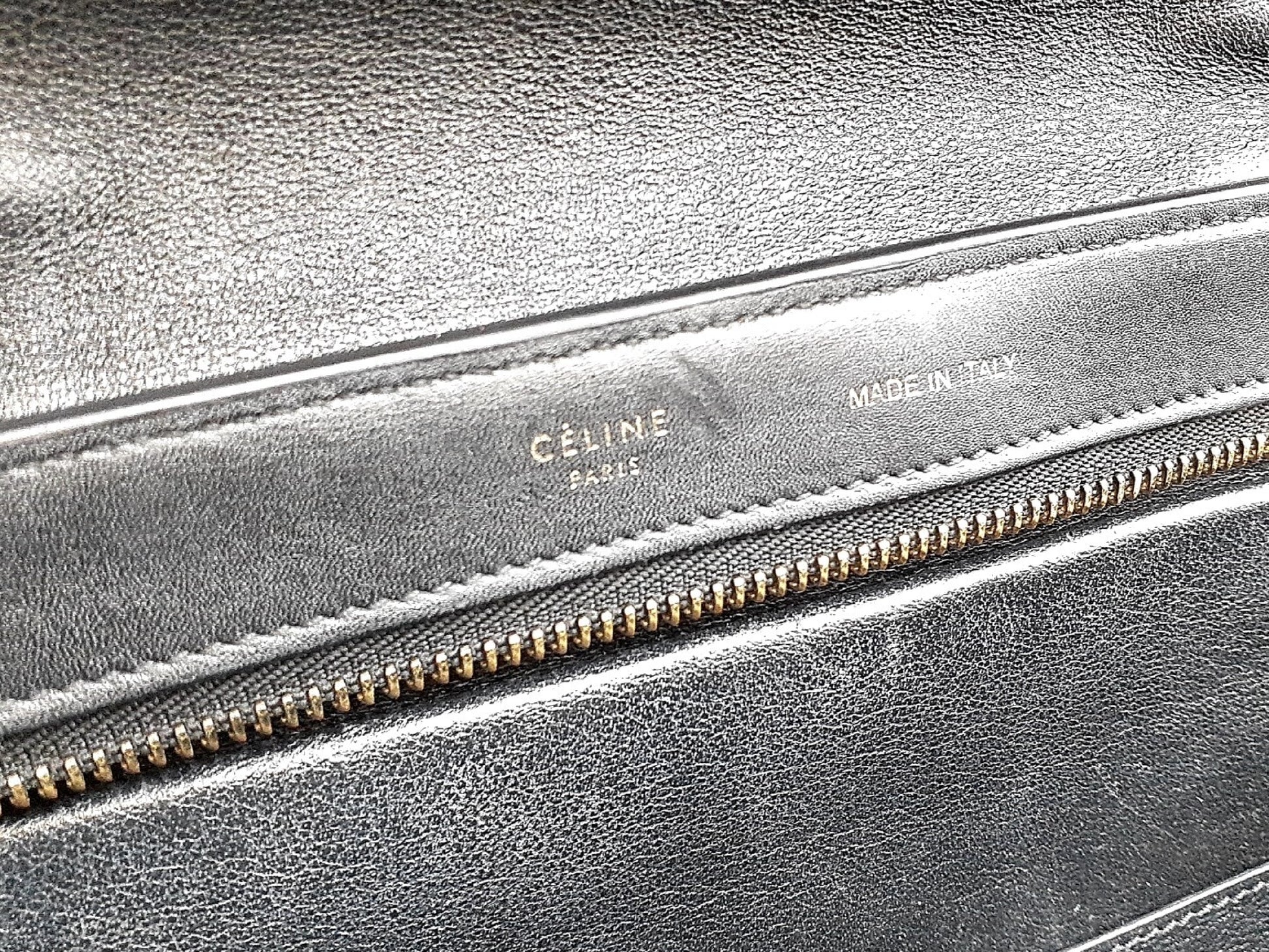 Céline Trapèze, Blue, Leather, handbag
