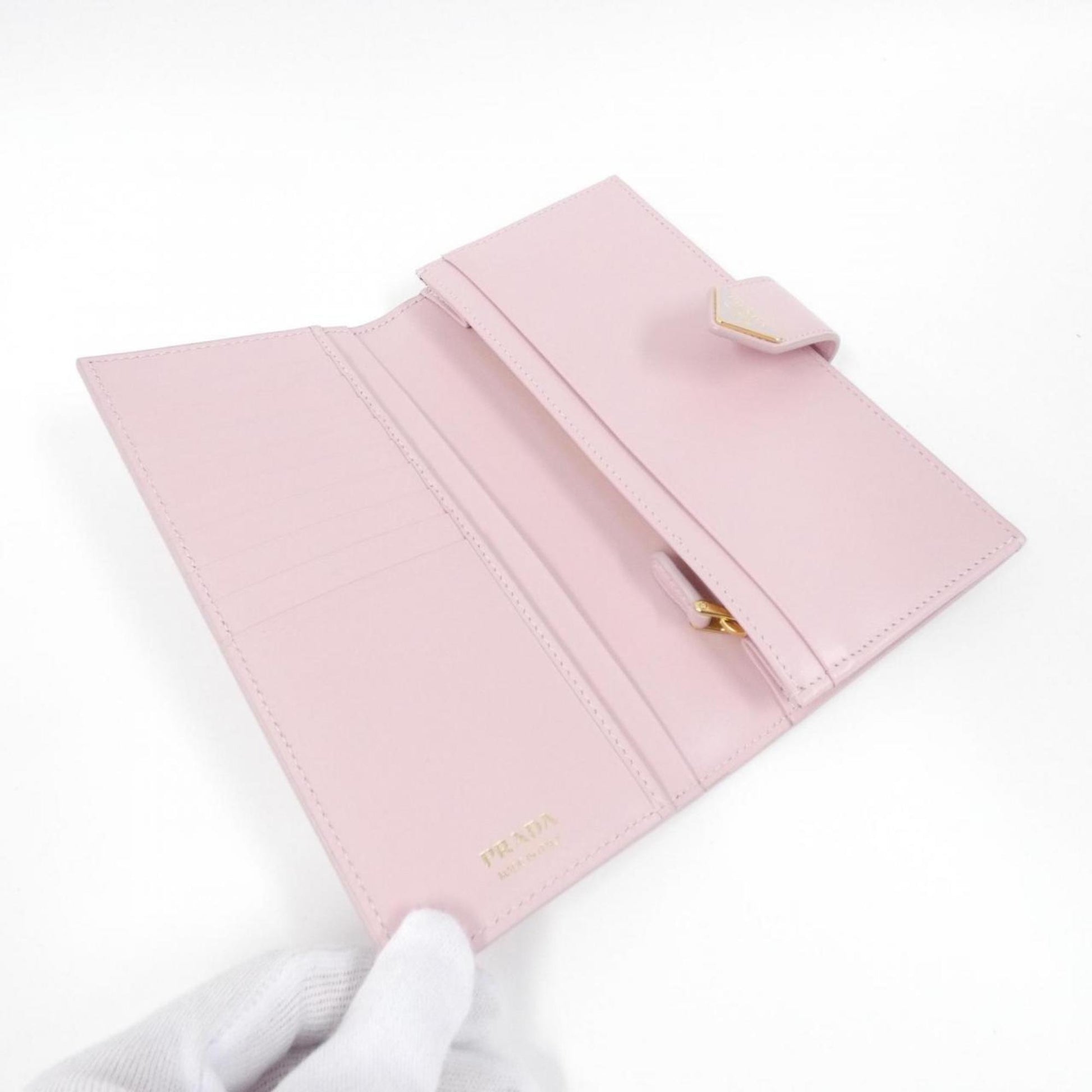 Prada Saffiano, Pink, Leather, wallet