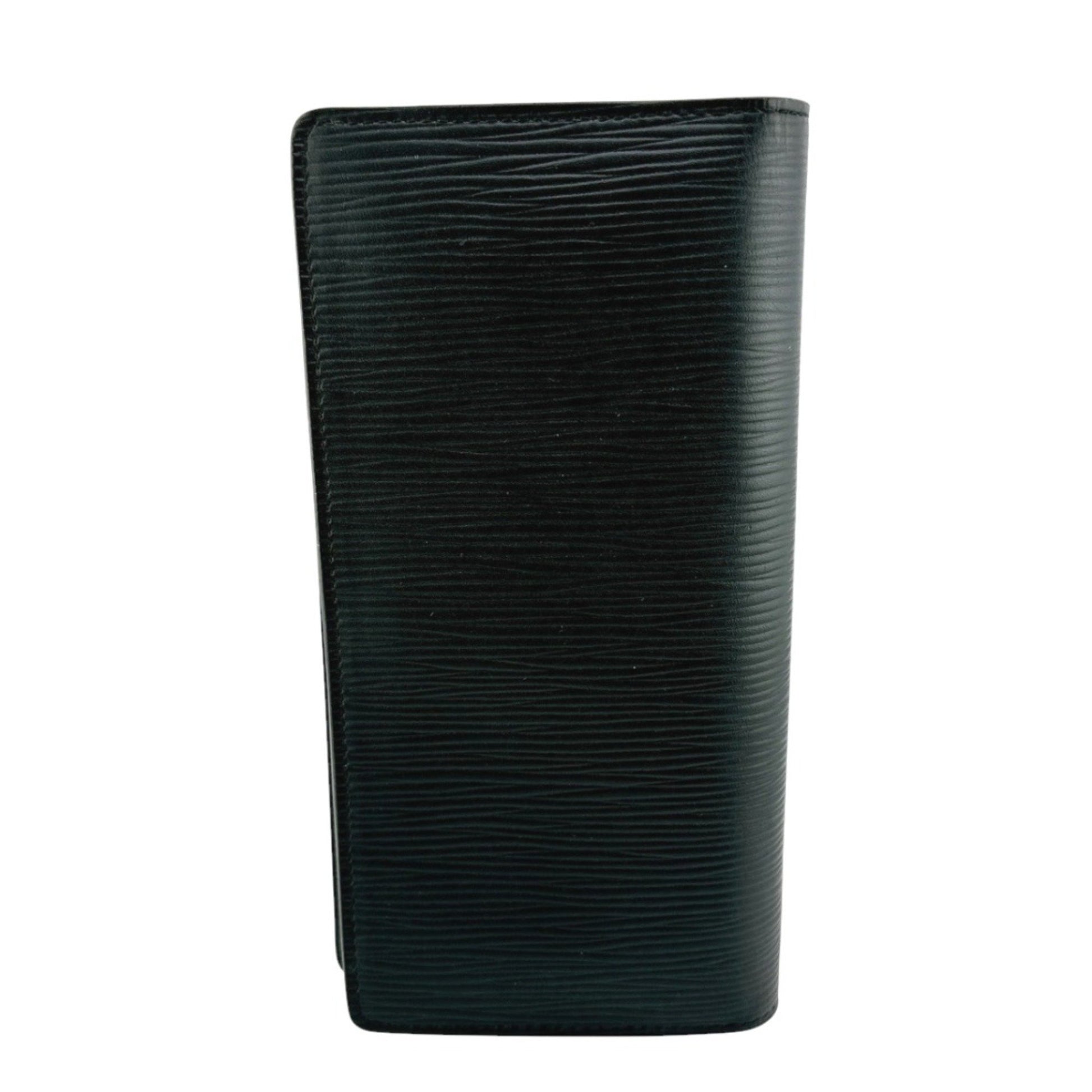 Louis Vuitton Portefeuille Brazza, Black, Leather, wallet