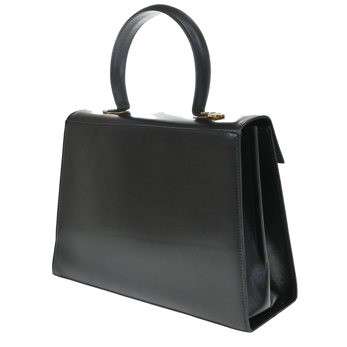 Salvatore Ferragamo Convertible Top Handle Leather, Black, Leather, Handbag