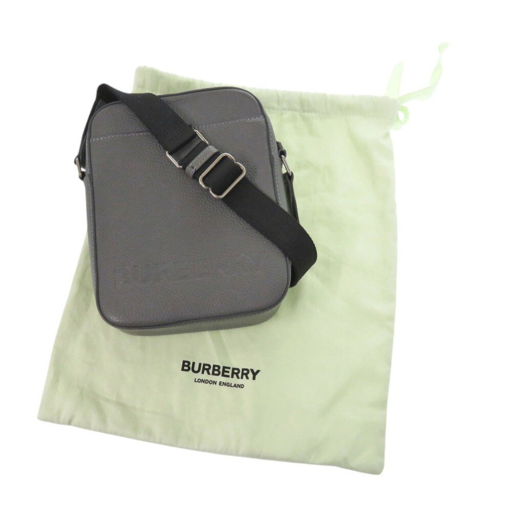 Burberry, Grey, Leather, shoulder