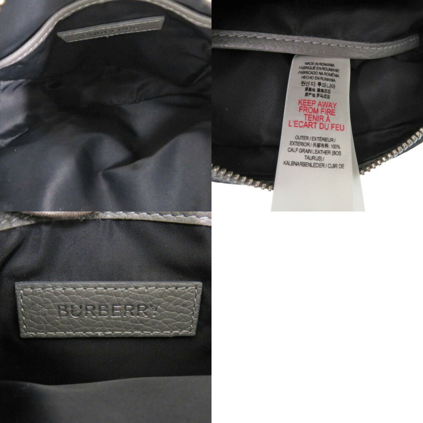 Burberry, Grey, Leather, shoulder