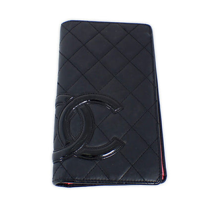 Chanel Cambon, Black, Leather, wallet
