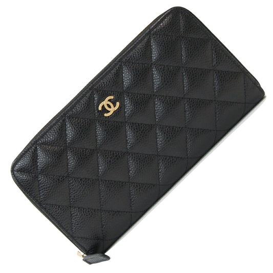 Chanel -, Black, Leather, wallet