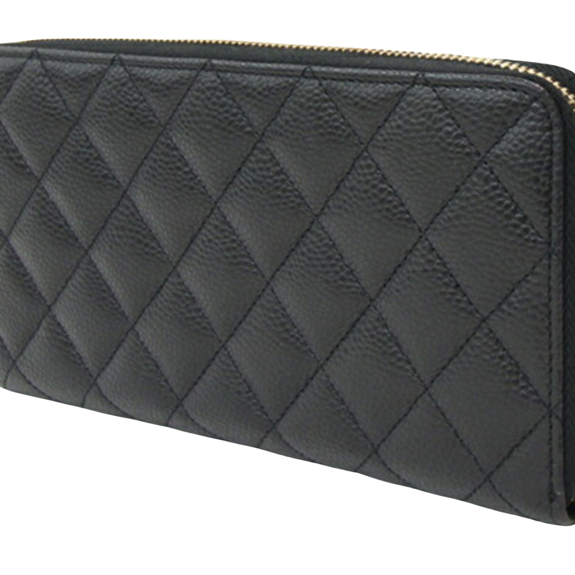 Chanel -, Black, Leather, wallet