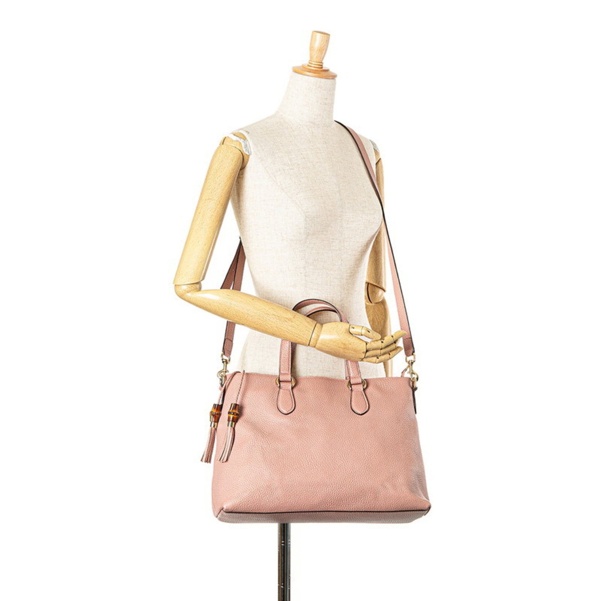 Gucci Bamboo, Pink, Leather, tote
