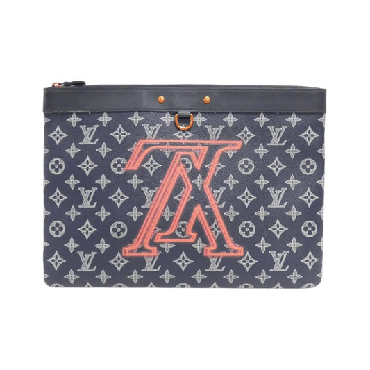 Louis Vuitton Apollo Pochette, Navy, Canvas, clutch