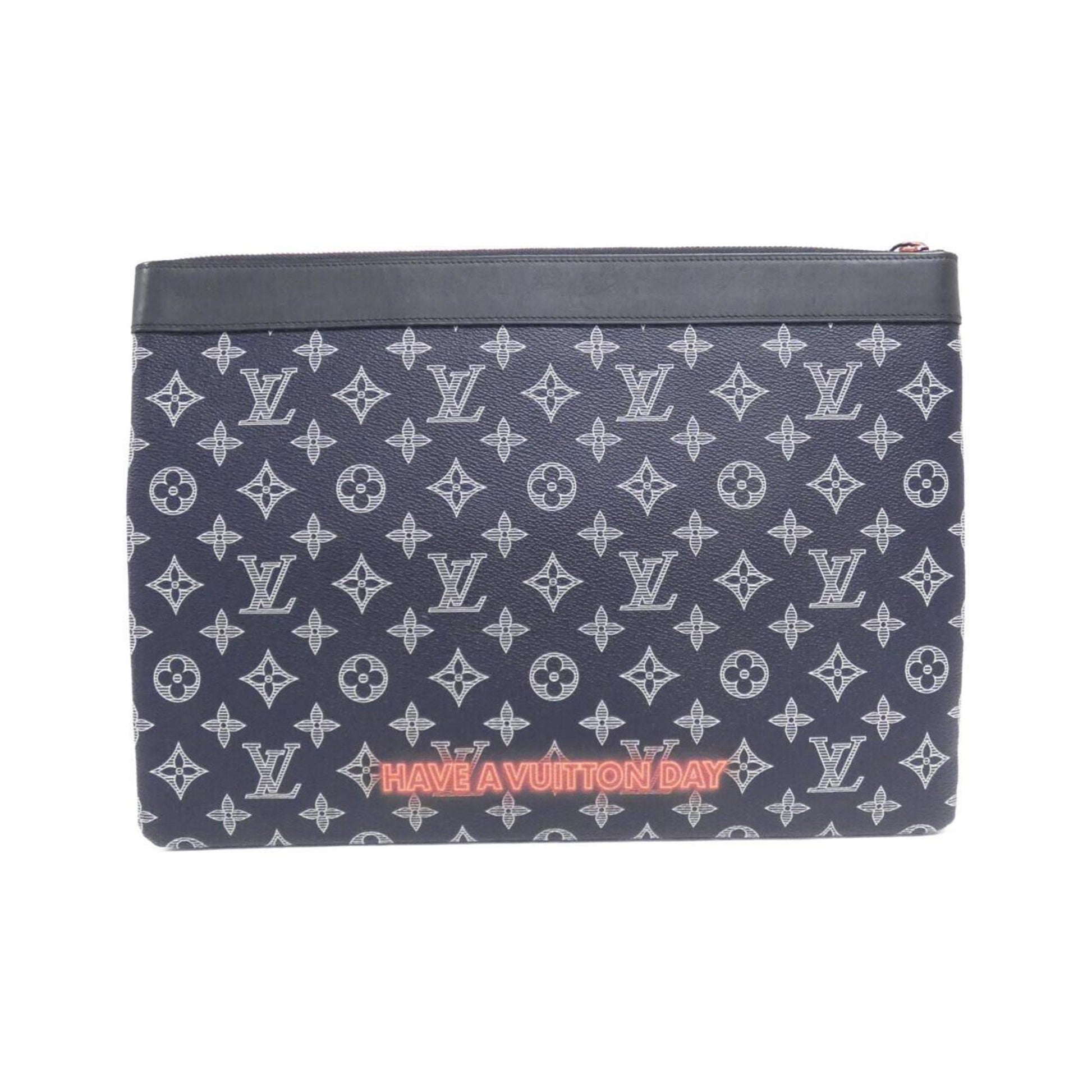 Louis Vuitton Apollo Pochette, Navy, Canvas, clutch