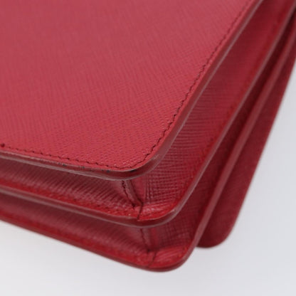 Prada Bow Wallet on Strap Saffiano Leather, Red, Leather, Crossbody Bag