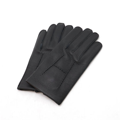 Hermès H, Black, Leather, gloves