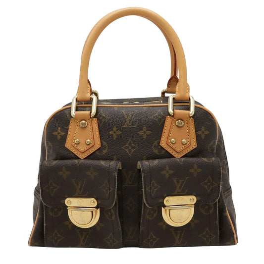 Louis Vuitton Manhattan PM, Brown, Canvas, handbag