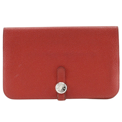 Hermès Dogon, Red, Leather, wallet