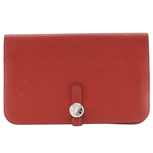 Hermès Dogon, Red, Leather, wallet